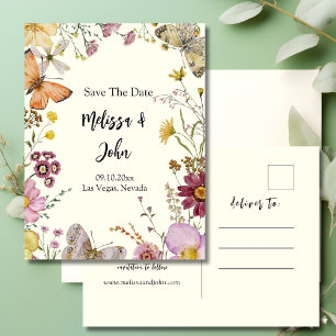 Carte Postale Fleurs Sauvages Bohèmes Florales Enregistrez la Da