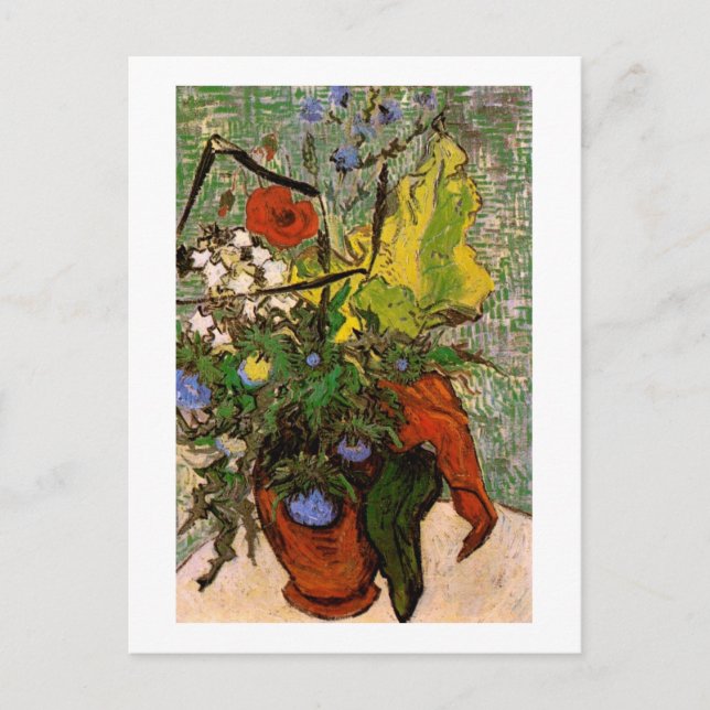 Carte Postale Fleurs sauvages Chartres Vase Van Gogh Art (Devant)