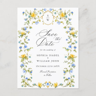 Carte Postale Fleurs Sauvages de Prairie Élégante Mariage Enregi