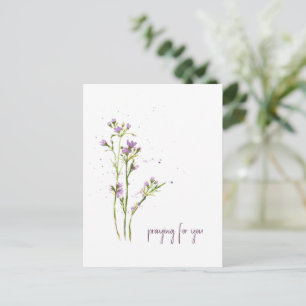 Carte Postale Fleurs sauvages peintes à la main modernes En pe