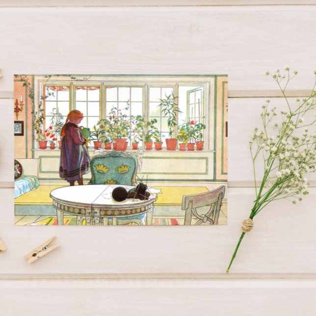 Carte Postale Fleurs sur le rebord de la fenêtre Carl Larsson su (Créateur téléchargé)