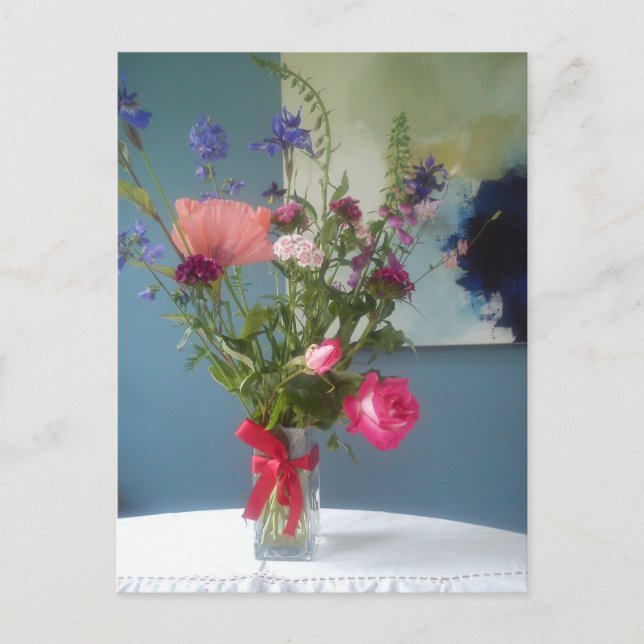 Carte Postale Fleurs sur une table (Devant)