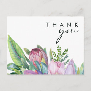 Carte Postale Fleurs tropicales colorées   Remerciements de mari