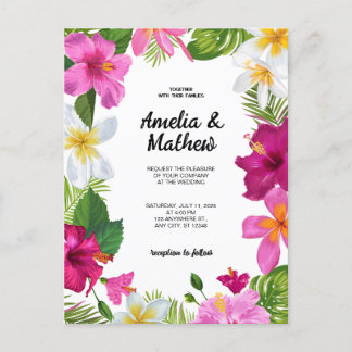 Carte Postale Fleurs tropicales dynamiques Mariage