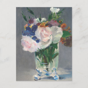 Carte Postale Fleurs Vintages dans un vase de cristal by Edouard