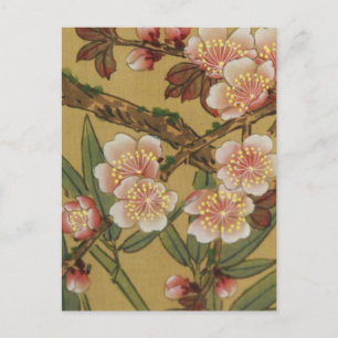 Carte Postale Fleurs vintages de cerises Fleurs japonaises asiat