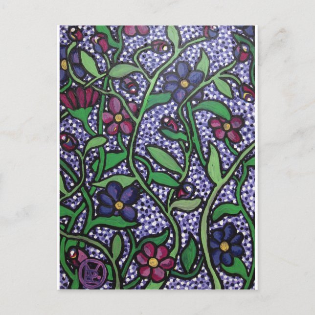 Carte Postale Fleurs violettes (Devant)