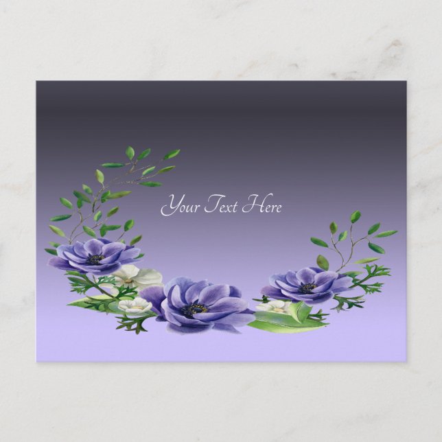 Carte postale Fleurs violettes Aquarelle (Devant)