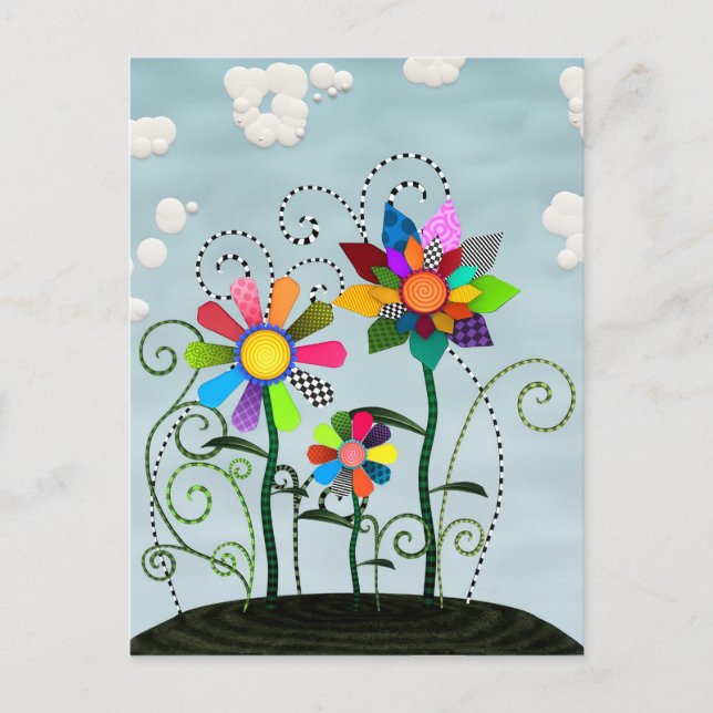 Carte Postale Fleurs Whimsical (Devant)
