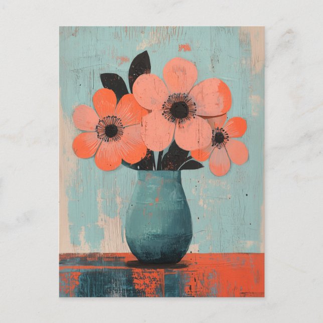 Carte Postale Fleurs Whimsy minimalistes No.075 (Devant)