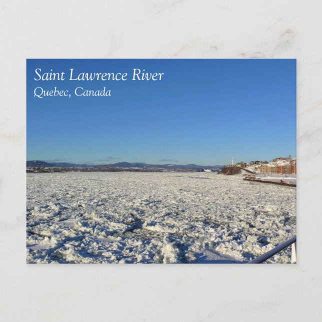 Carte Postale Fleuve Saint-Laurent en hiver, Québec, Canada (Devant)