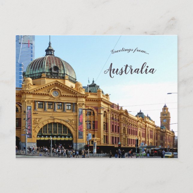 Carte Postale Flinders Street Station Melbourne Australie (Devant)
