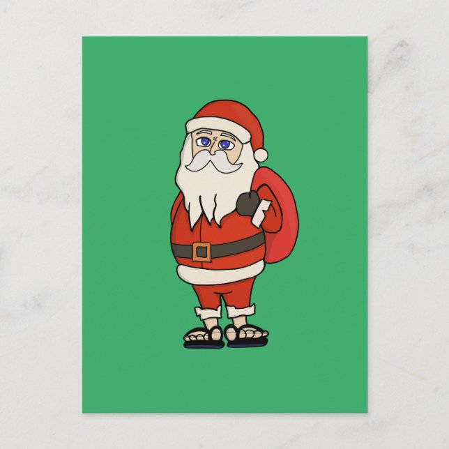 Carte Postale Flip Flops de Noël du Père Noël (Devant)