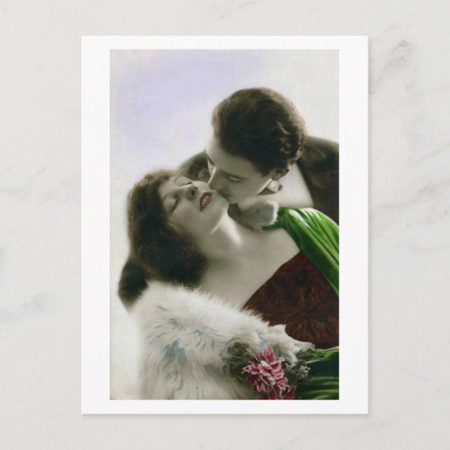 Carte Postale Flirt français - Amour romantique (Devant)
