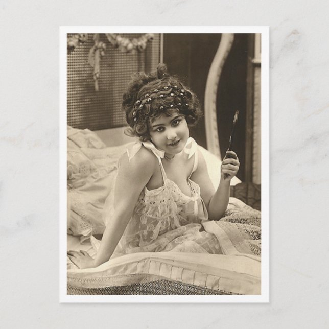 Carte Postale Flirt français - Pinup Vintage (Devant)