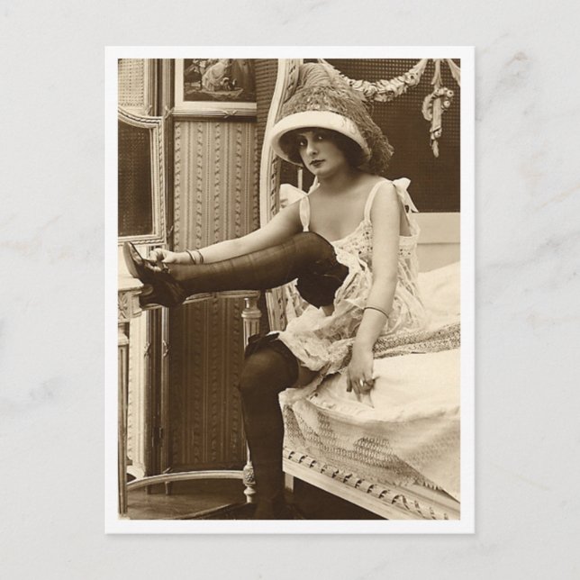 Carte Postale Flirt français - Pinup Vintage (Devant)