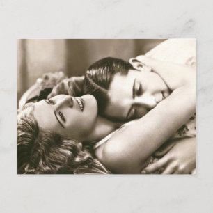 Carte Postale Flirt français - Vintage romantique