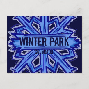 Carte postale flocon de neige de Winter Park Color