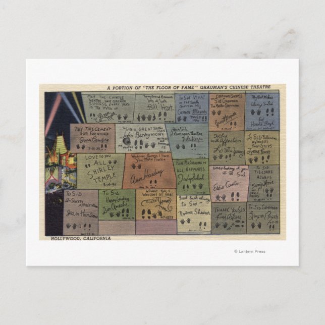 Carte Postale Floor of Fame, Théâtre chinois de Grauman (Devant)