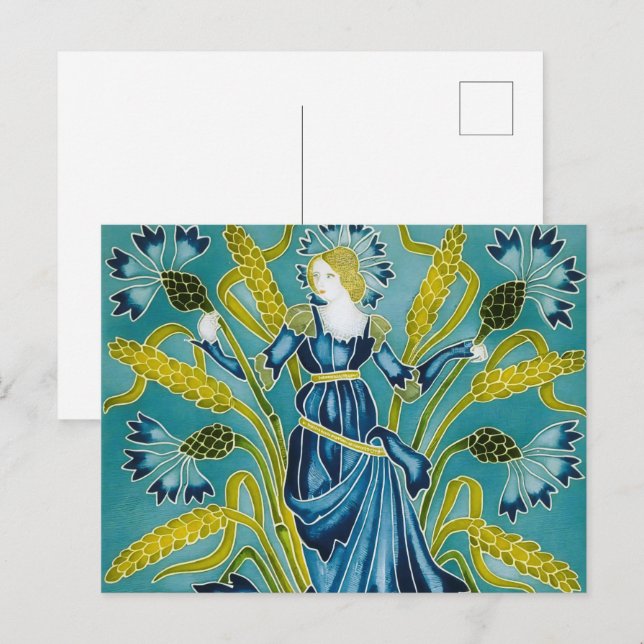 Carte Postale Flora Art Nouveau de Walter Crane (Devant / Derrière)