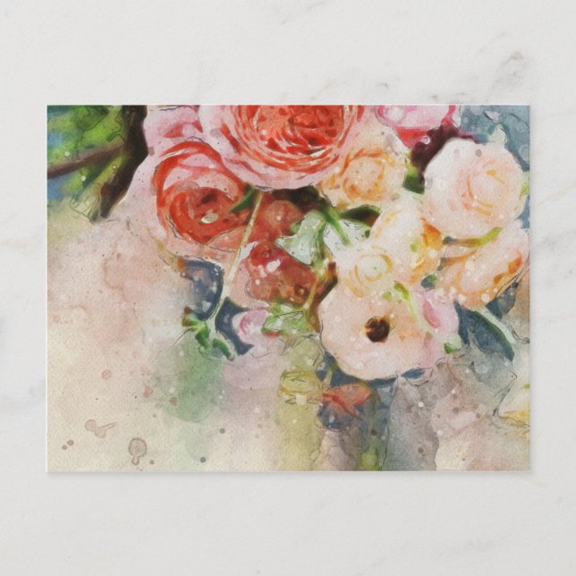 Carte postale Floral Aquarelle 2 (Devant)