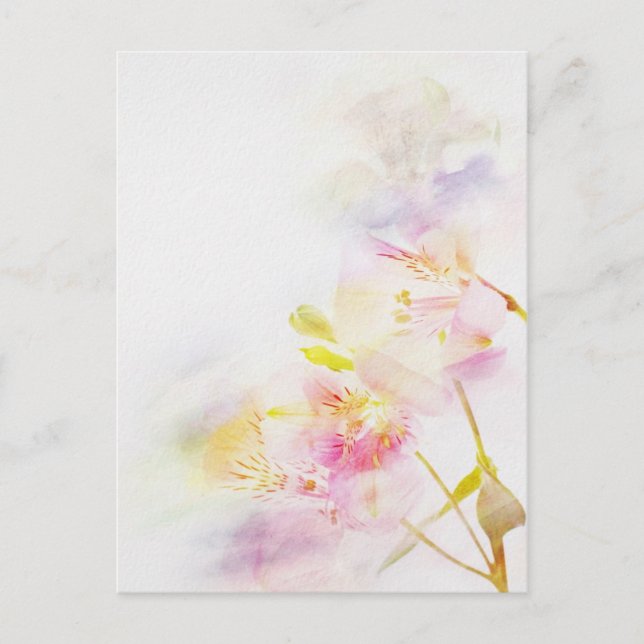 Carte Postale floral backgrover witwatercolor flowers (Devant)