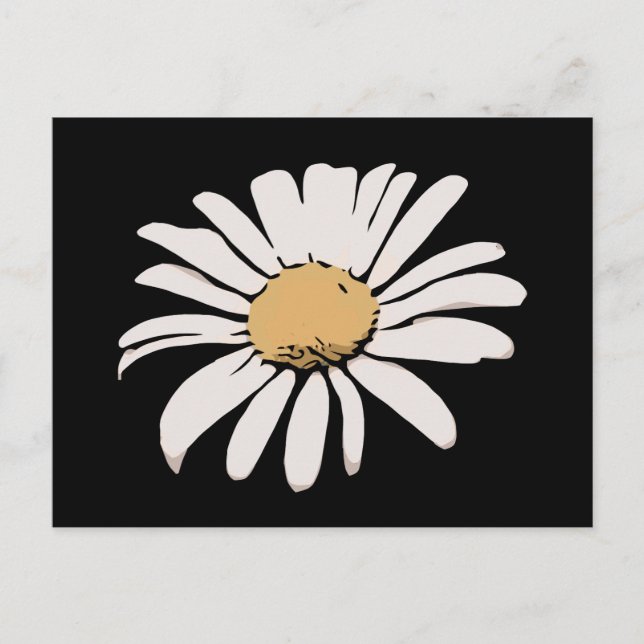 Carte postale Floral Black Daisy (Devant)