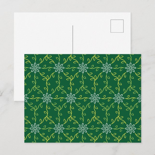 Carte Postale Floral décoratif Motif sans couture (Devant / Derrière)