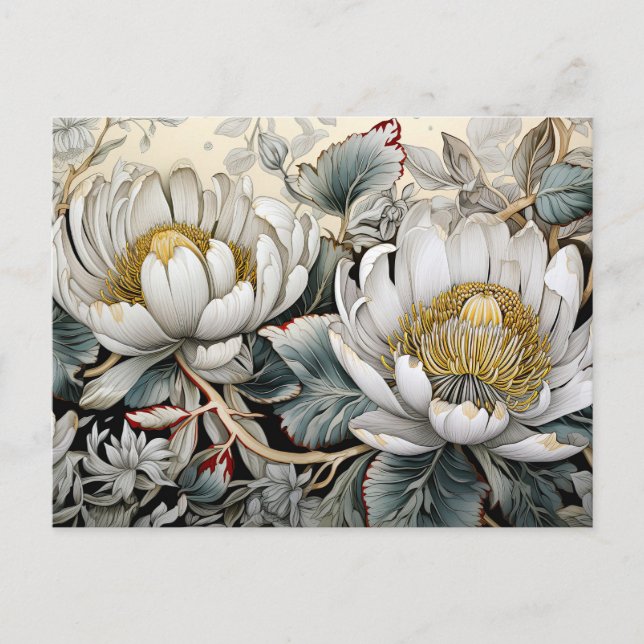 Carte Postale Floral Digital AI Aider Art Joli Fleurs (Devant)