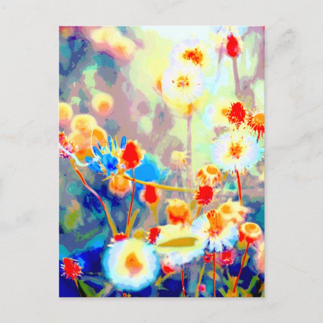 Carte Postale Floral Fleur sauvage coloré (Devant)
