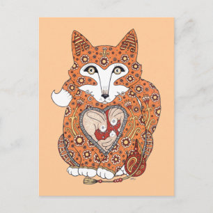 Carte postale Floral Fox Cub