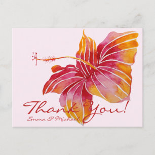 Carte postale Floral Hawaii Hibiscus Merci Mariage