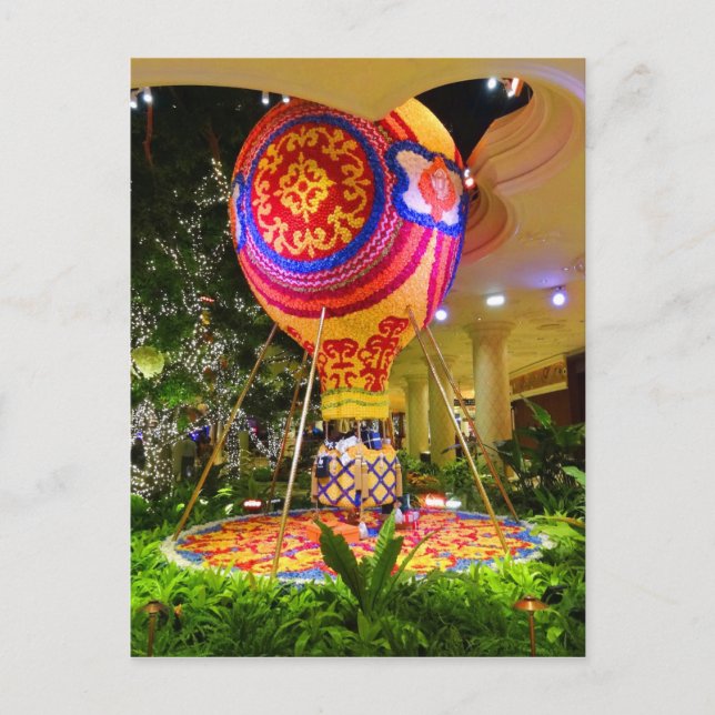 Carte postale Floral Hot Air Balloon (Devant)