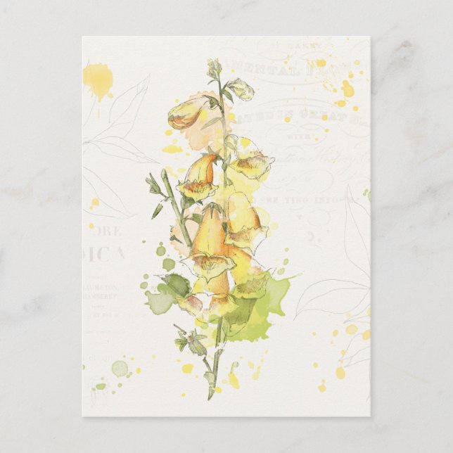 Carte Postale Floral Jaune (Devant)