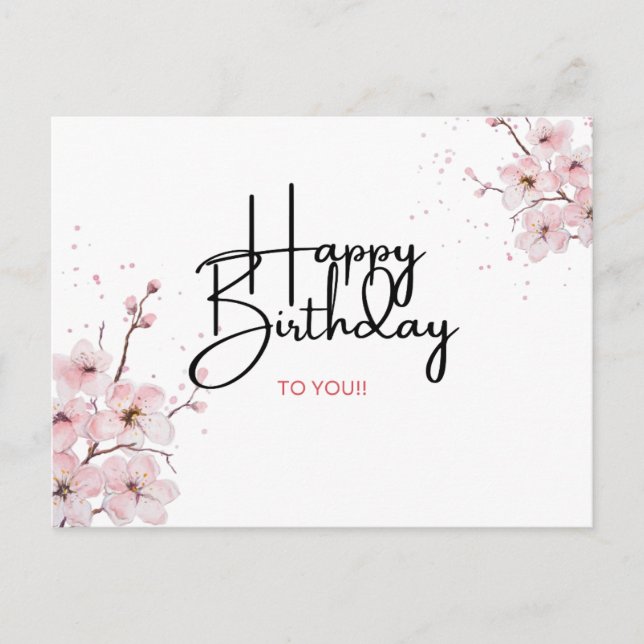 Carte Postale Floral Joyeux anniversaire (Devant)