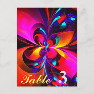 Carte Postale Floral moderne Art Abstrait Rouge Bleu Motif #07