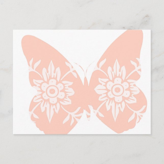 Carte Postale Floral Papillon de Pêche (Devant)