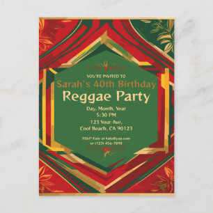 Carte Postale Floral Rasta Couleurs Personnalisable Réggae Party