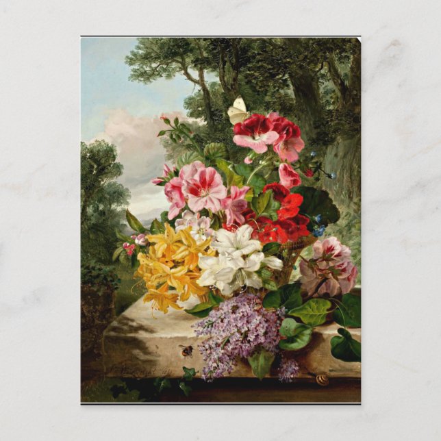 Carte Postale Floral Still Life, peinture artistique, 1865 (Devant)