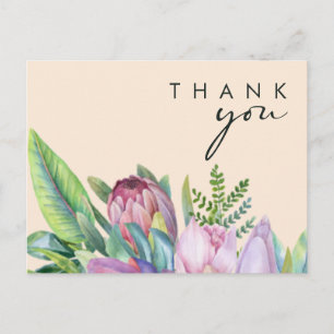 Carte Postale Floral tropical coloré   Poche Merci Mariage