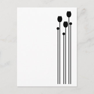 Carte Postale Floral Vintage noir