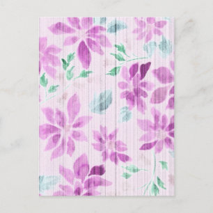 Carte postale florale à l'aquarelle lavande élégan