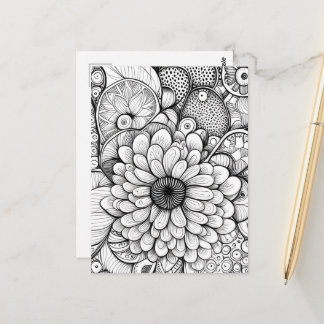 Carte postale florale abstraite de marguerite à co