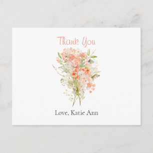 Carte postale florale aquarelle de fleurs sauvages