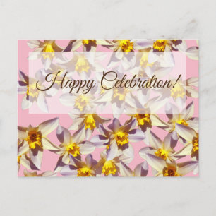 Carte postale florale d'anniversaire heureuse