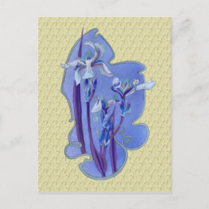 Carte postale florale de conception d'art d'iris