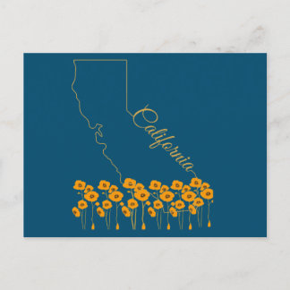 Carte postale Florale de coquelicot de Californie