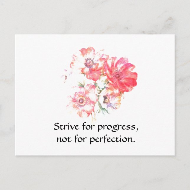 Carte postale florale de motivation de citation de (Devant)