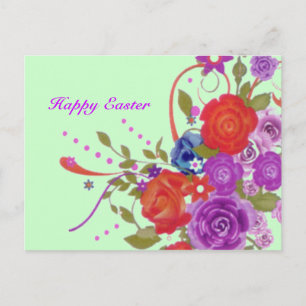 Carte postale florale de Pâques