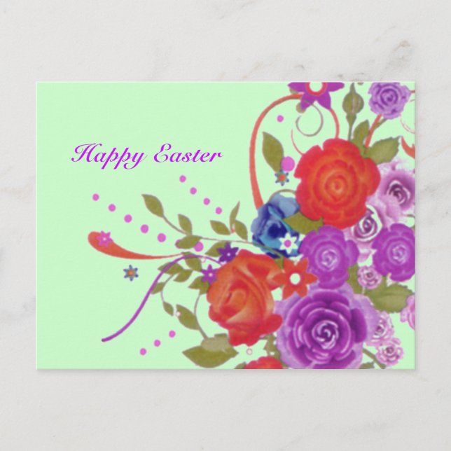 Carte postale florale de Pâques (Devant)